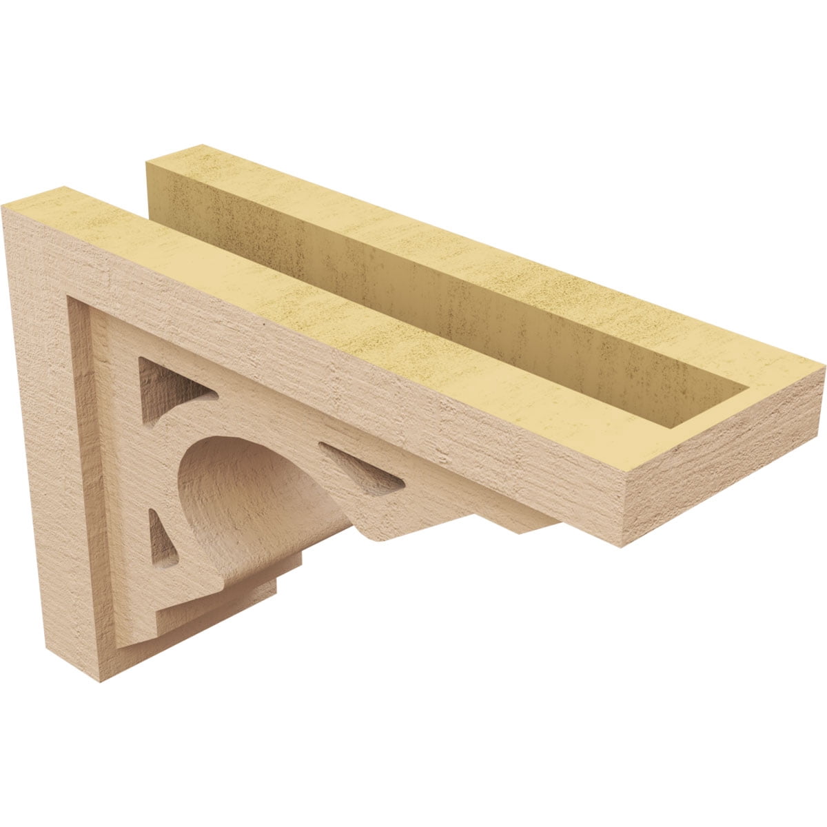 5"W x 15"D x 10"H Classic Sheridan Rough Cedar Woodgrain TimberThane Corbel, Primed Tan