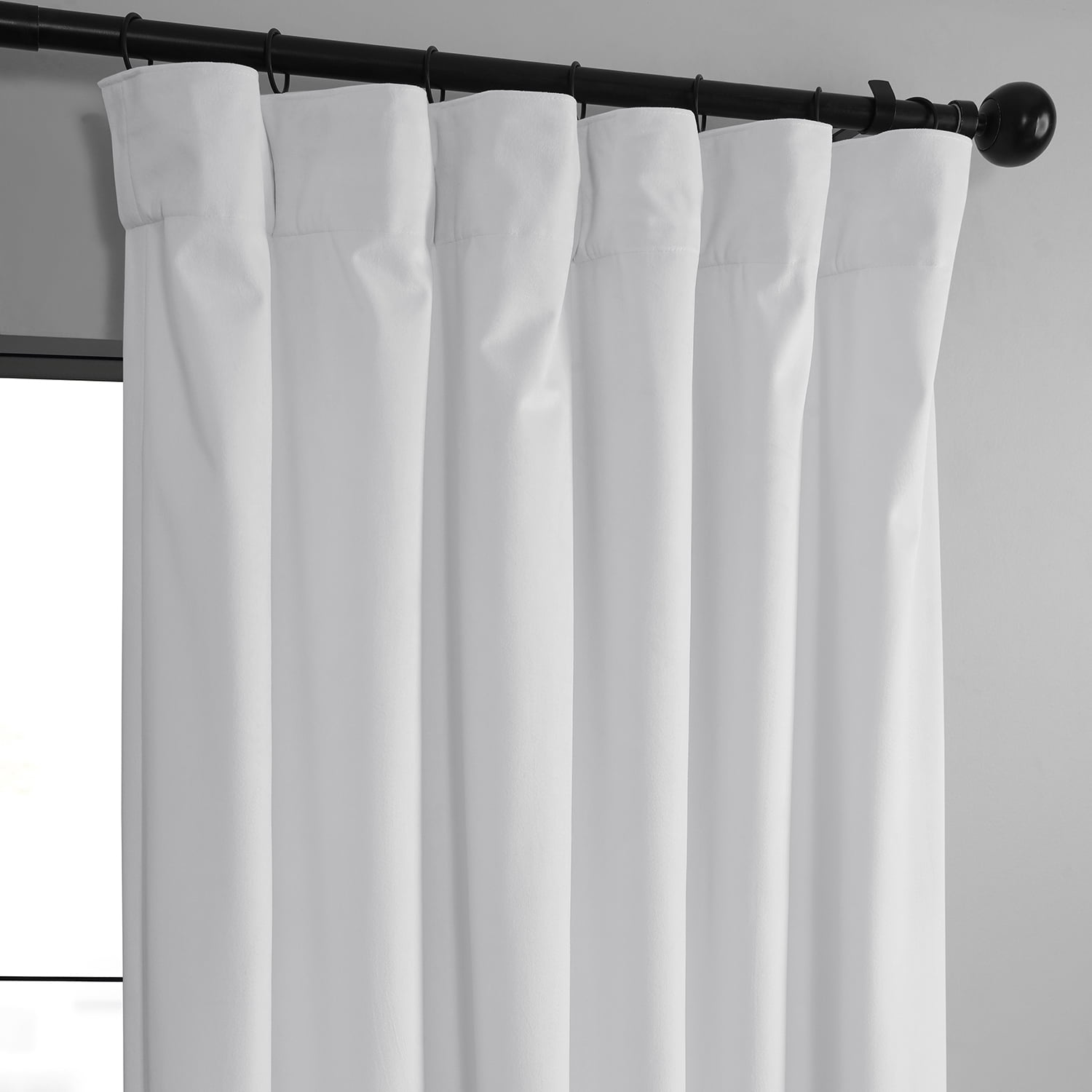 HPD Half Price Drapes Basic Deluxe Velvet Room Darkening Curtains with Rod Pocket - 2 Panels Set - Window Curtains for Living Room & Curtains for Bedroom, 50W X 120L, White