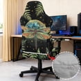 thumbnail image 4 of SCRAWLGOD Dragonfly Leaf Stars Moon Print Black Set of 4 Gaming Chair Covers Slipcovers with Armrest Covers Computer Chair Cover Soft Stretch Gamer Chair Cover Cat Scratch Proof, 4 of 7