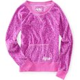 thumbnail image 1 of Aeropostale - Sudadera de terciopelo con estampado animal para mujer, color morado, mediano, 1 of 1