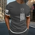 thumbnail image 2 of XIAONU Men's Patriotic Flag Print T Shirt Short Sleeve Crew Neck Ringer Trim Tee Breathable Retro Weekend Vacation Shirts, 2 of 4