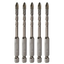 Unique Bargains 5pack Titanium Masonry Drill Bit, 5mm Concrete Drill Bits Ceramic Drill Bit with 1/4' Hex Shank
