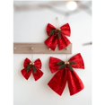 thumbnail image 6 of Korean Style Christmas Bow Ornament Red Velvet 3D Bell Bow Decorations, 6 of 7