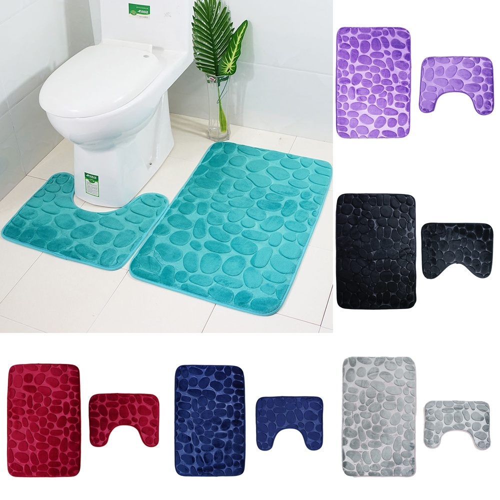 2Pcs Absorbent Memory Foam Soft Mat Ushape Bathroom Toilet Walmart