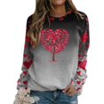 thumbnail image 4 of Qertyioot T-Shirt Graphique de la Saint-Valentin pour Femmes à Manches Longues, Blouse Ample Imprimée Mode Col Rond Hauts Décontractés, 4 of 5