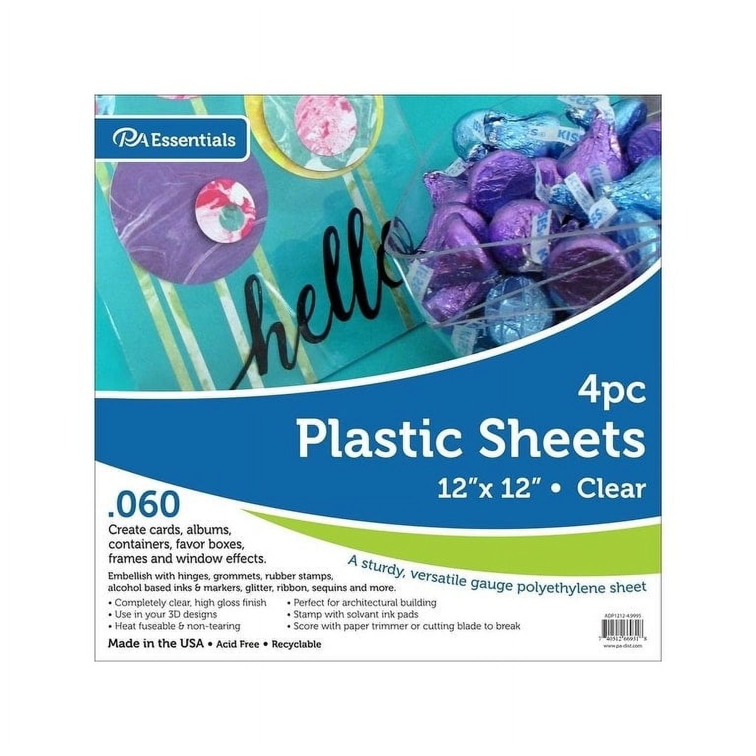 Paper Accents Plastic Sheet 12"x 12" .060" Clear 4pc