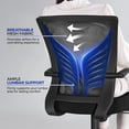thumbnail image 4 of Silla Yaheetech Mesh, soporte lumbar ergonómico con respaldo medio, negro, 4 of 9