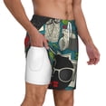 thumbnail image 2 of Kdxio Black Head Woman With Owl Hair Print Men'S Swim Trunks With Compression Liner 7 Inch Inseam Quick Dry Swim Shorts, 2 of 7