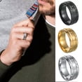 thumbnail image 3 of GKNET Stainless Steel Ring Titanium Ring Finger Ring Band Fashion Delicate Jewelry Men Rings-black-7, 3 of 9