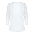 thumbnail image 5 of Cadancy Holiday Shirts for Women 3/4 Sleeve Xmas Tree Graphic Party V Neck Button Blouses Christmas Funny Pullover Tops Dressy Casual Holiday Fashion Tshirts, 5 of 5