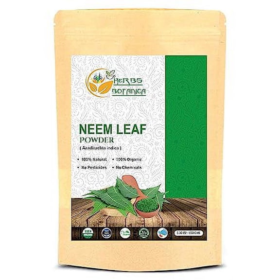 Herbs Botanica Neem Powder Organic For Hair Growht,5.3 oz / 150 gms