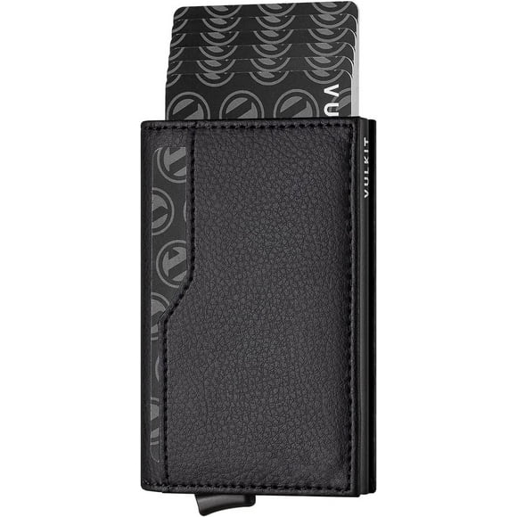 SHAR Credit Card Holder with Double Window RFID Blocking Automatic Pop Up Card Wallet for Cards and Bills