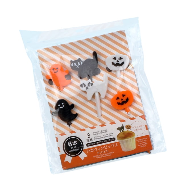 Todaioua Halloween Picks 3.3 Inch - Pumpkin Cat Ghost Cartoon Toothpicks for Bento Box Fruit Decor, Mini Multicolored Party Accessories for Birthday Wedding Holiday Celebrations