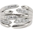 thumbnail image 4 of Sterling Silver Cz Fancy Band (Size 6) Made In Thailand qr6973-6, 4 of 5