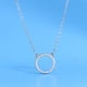 thumbnail image 5 of Collar de clavícula de mar azul redondo geométrico para mujer con colgante circular de diamantes completo de plata de ley de imitación JM, 5 of 5