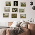 thumbnail image 3 of Drsoum Framed Canvas Wall Art Vintage Classical Oil Painting The Vast Grassland Room Decor for Kitchen Bedroom Living Room - 8x10in Natural Framed, 3 of 7
