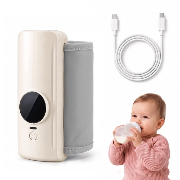 ZNQPLF Portable Bottle Warmer, Baby Milk Warmer, Milk Warmer for Baby, Rechargeable Bottle Warmer, 6 Temp Presets Fast Heating Travel Bottle Warmer for on-the-Go Feeding
