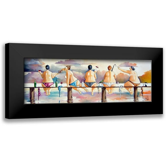West, Ronald 14x7 Black Modern Framed Museum Art Print Titled - On the Jetty II