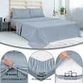 thumbnail image 6 of ROYALE LINENS 300 Thread Count 100% Long Staple Combed Cotton Sheet Set - 4 Piece King Bed Sheet 1 Fitted Sheet, 1 Flat Sheet, 2 Pillow Cases - Breathable & Crisp Percale Sheet Set (King, Cool Blue), 6 of 10