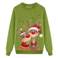 thumbnail image 4 of Fiaer Matching Family Christmas Sweatshirts Cute Funny Reindeer Long Sleeve Xmas Pullover Plus Size Crewneck Trendy Loose Fit Holiday Soft Tops Kid 2Y, 4 of 4