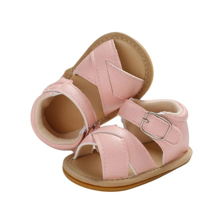 

Woshilaocai Baby Summer Soft PU Leather Sandals