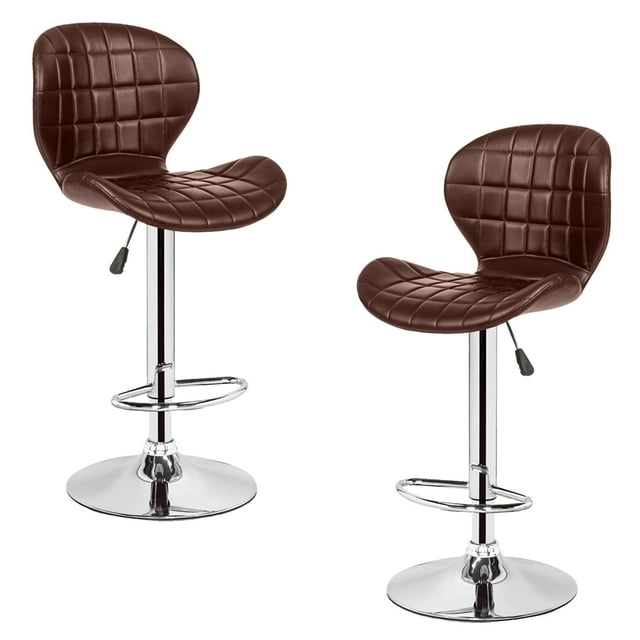 Jessar - Collection Supérieure Tabourets Pivotants à Hauteur Réglable, Ensemble de 2, Marron
