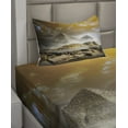 thumbnail image 3 of Ambesonne Egyptian Fitted & Top Sheet Set with Sham, Pyramids with Clouds Image, Cream Orange, 3 of 5
