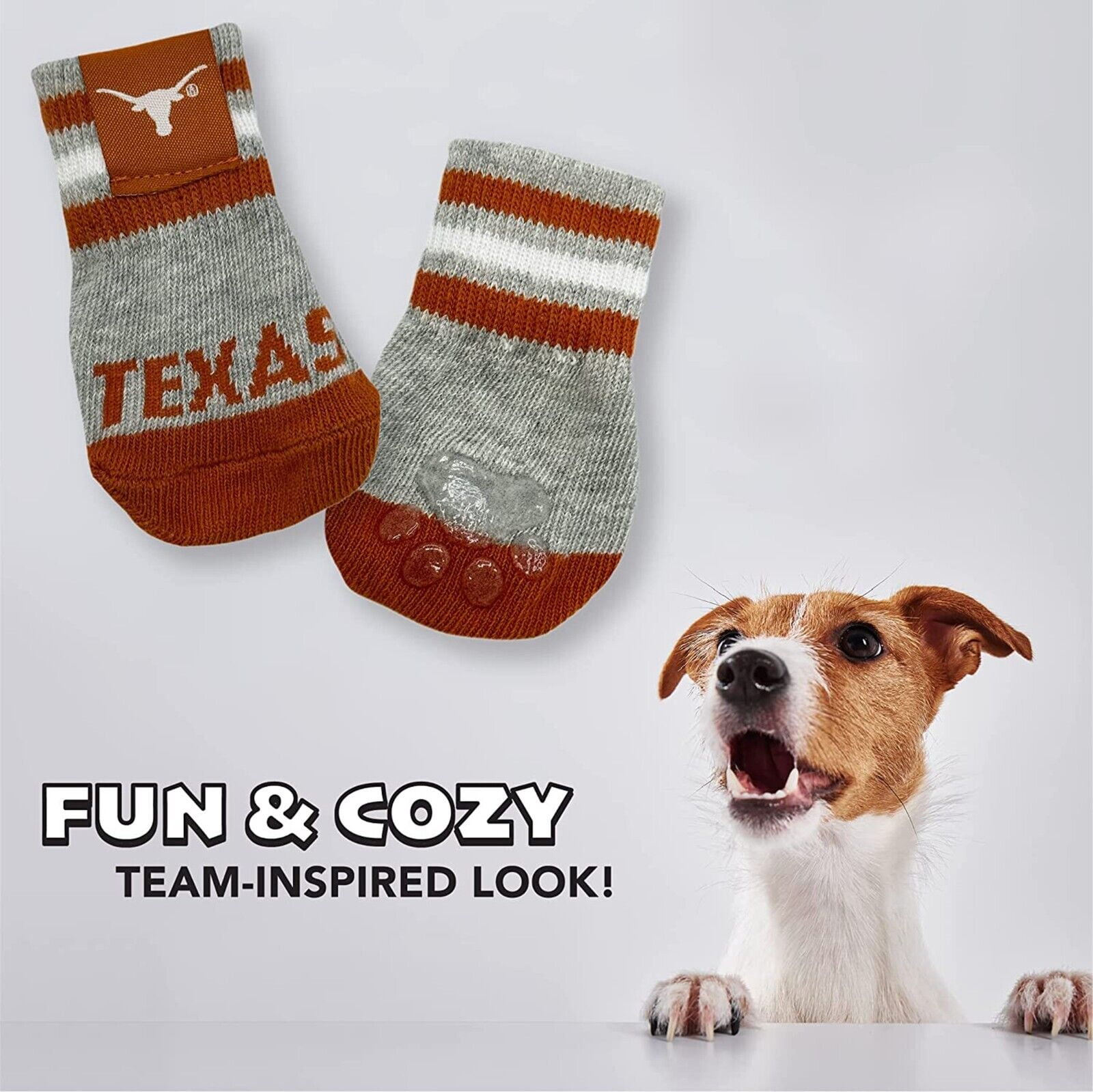 NCAA Anti Slip Dog Socks with Elastic Ribbed Top Indoor/Outdoor Paw Protection