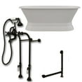 thumbnail image 3 of Cambridge Plumbing DE66-PED-398463-PKG-CP-NH 6 in. Cast Iron Dual Ended Pedestal Bathtub with No Faucet Drillings & Complete Plumbing - Chrome, 3 of 3