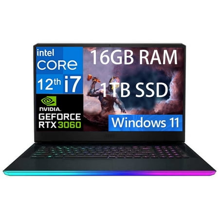 MSI GE76 Raider 17 Gaming Laptop, 17.3" IPS FHD (1920 x 1080) 144Hz, 12th Intel Core i7-12700H 14cores, GeForce RTX 3060 6GB, 16GB DDR4 1TB PCIe SSD, RGB Keyboard, Windows 11