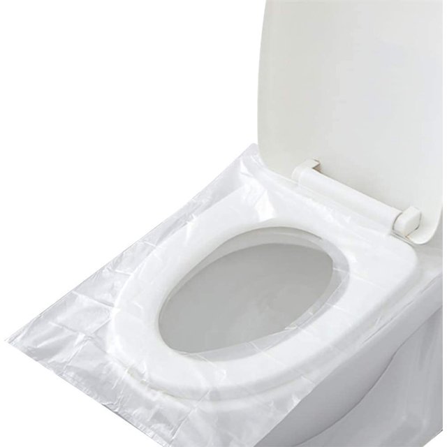 Tapa de inodoro desechable Tapa de inodoro desechable para asiento de inodoro Tapa de inodoro portátil de viaje desechable antibacteriana impermeable para mujer embarazada, empaquetada individualmente ER