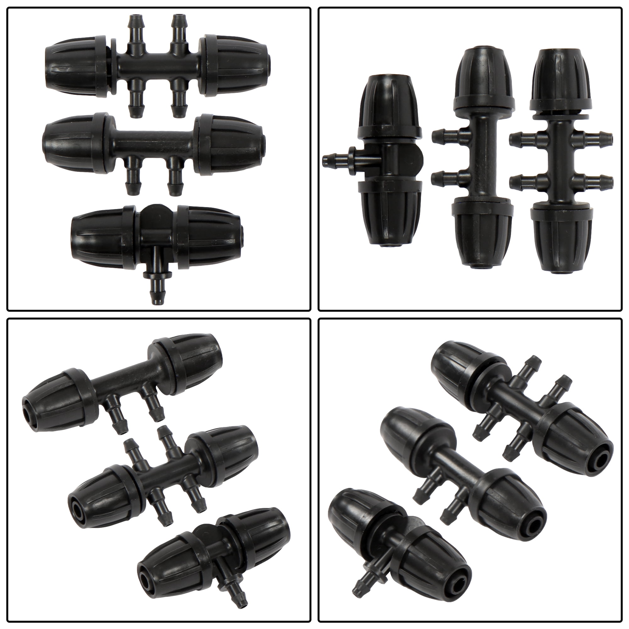 labwork Drip Irrigation System-Adjustable Irrigation System for Garden, Raised Beds - Drip Irrigation Kit with Drip Emitters, 5/16" and 1/4" Irrigation Tubing and Barbed Fittings