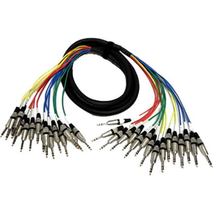 Seismic Audio NEW 16 CHANNEL TRS SNAKE CABLE -10 Feet Pro Audio Patch - SASRT-16x10