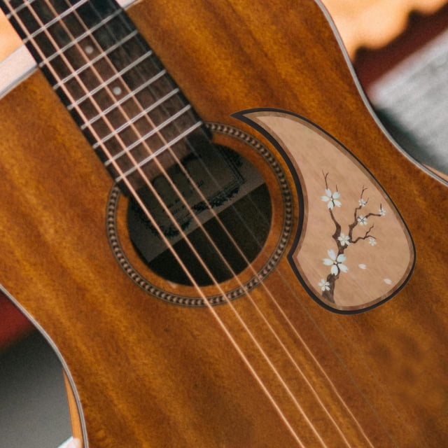 IDEANATEGRATE Protector Para Guitarra Acústica Con Floral Y Acabado Madera Clara De PVC Resistente
