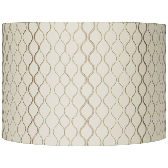 Springcrest Embroidered Hourglass Medium Lamp Shade 16" Top x 16" Bottom x 11" High (Spider) Replacement with Harp and Finial