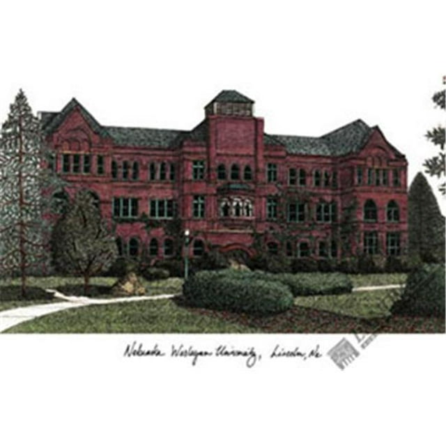 Nebraska Weslyan University Campus Images Lithographie Imprimée