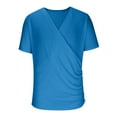 thumbnail image 6 of V Neck T Shirts for Men Short Sleeve Tees Tops Mens Casual Solid Color Pullover Breathable Basic Loungewear Streetwear Tshirts Shirt, 6 of 7