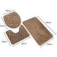 thumbnail image 5 of Soumake 3 Pcs/Set Bathroom Floor Mat Non-slip Super Absorbent 3D Thickened Tufted Fall Winter Thermal Insulation Floor Carpet Toilet Cover Pad, 5 of 8