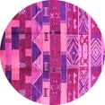 thumbnail image 1 of Ahgly Company Indoor Round Oriental Pink Industrial Area Rugs, 4' Round, 1 of 4