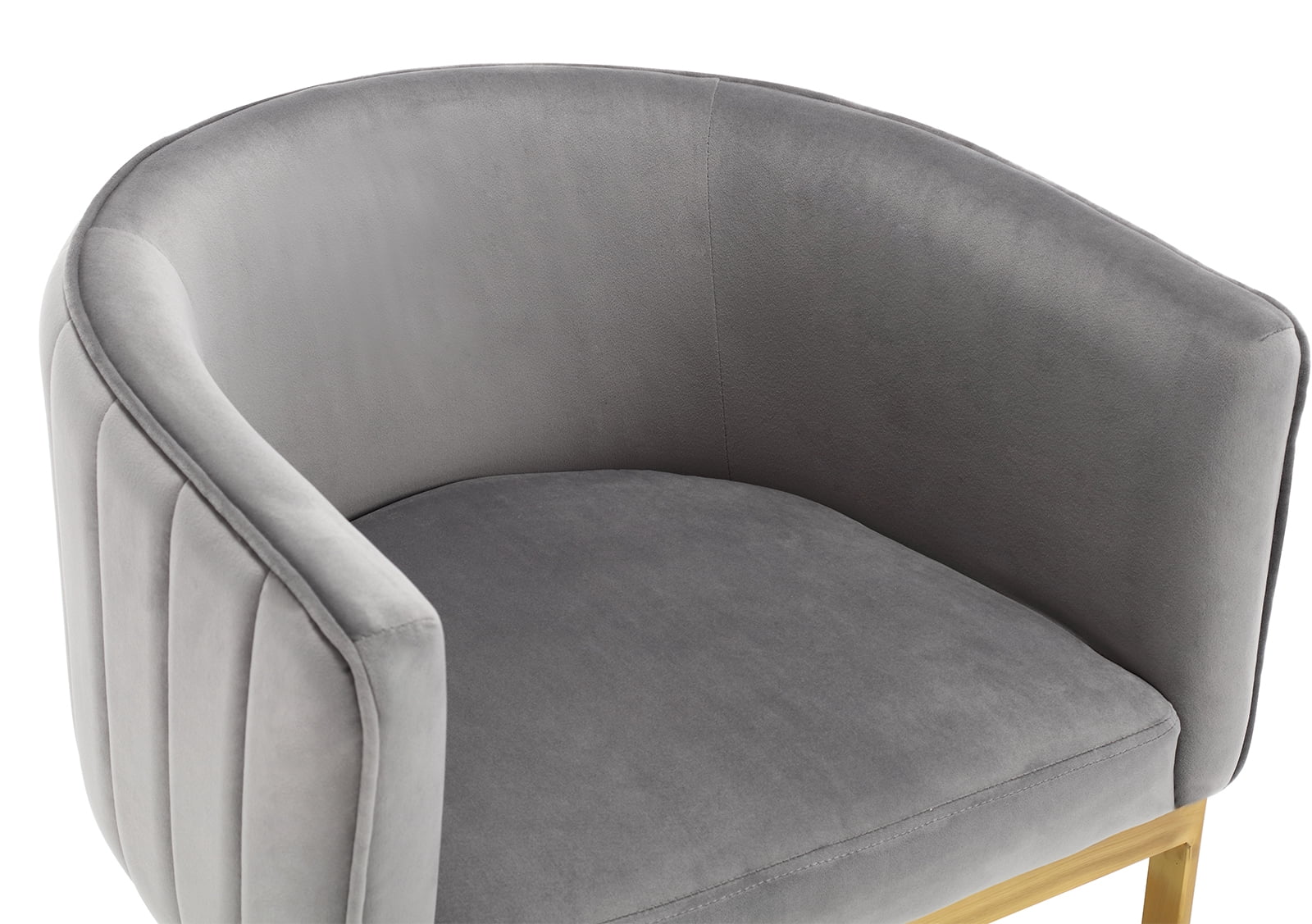 Dayalane Modern Barrel Dining Chairs Set of 2, Velvet Upholstered Kitchen snd Dining Room Side Chairs, Comfy Armchair with Metal Frame for Dining Room Living Room Bedroom Cafe, Grey