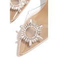 thumbnail image 3 of LuxeModa Midnight Diamond Perspex Clear Heel Mule Nude Pyramid Pointed Pumps (NUDE, 5.5), 3 of 6