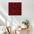 thumbnail image 3 of Dark Red Wooden Wall Clock Silent Non Ticking, Farmhouse Burlap Solid Red Color Modern Linen Texture Square Wall Clocks Battery Operated, Decor Clock for Home Office, Living Room, Kitchen, 10 Inch, 3 of 9