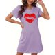 thumbnail image 5 of Camisón corto de talla grande para mujer, camisón de manga corta con estampado de pecho a la moda, camisón para mujer, 5 of 5