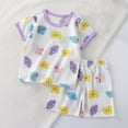 thumbnail image 2 of Utoimkio Toddler Unisex Summer Pajama Shorts Set Casual Print Short Sleeve Tops and Shorts Two Piece Set Kids Summer Outfits, 2 of 5