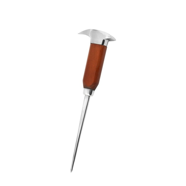 New Arrival! Aonity Ice Cutter Blades and Ice Picks, Ice Pick Set of 1 Three Pronged Ice Pick Stainless Ice Pick with Wood Handle Carving Bartender Tool (7.2Inch 1Pcs)