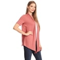 thumbnail image 3 of Women's Jersey Short Sleeve Solid Open Front Draped Casual Work Office Wear Cardigan MADE IN USA (S-3XL), 3 of 6