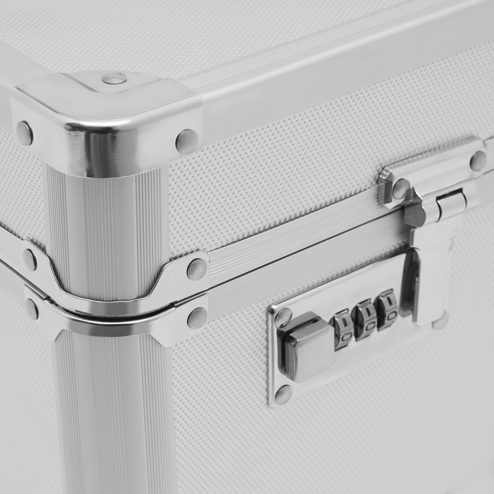 Wildnix Aluminum Alloy File Organizer Box with Dual Combination Lock, Label Holder, and Protective Wrapped Corners for Secure Storage