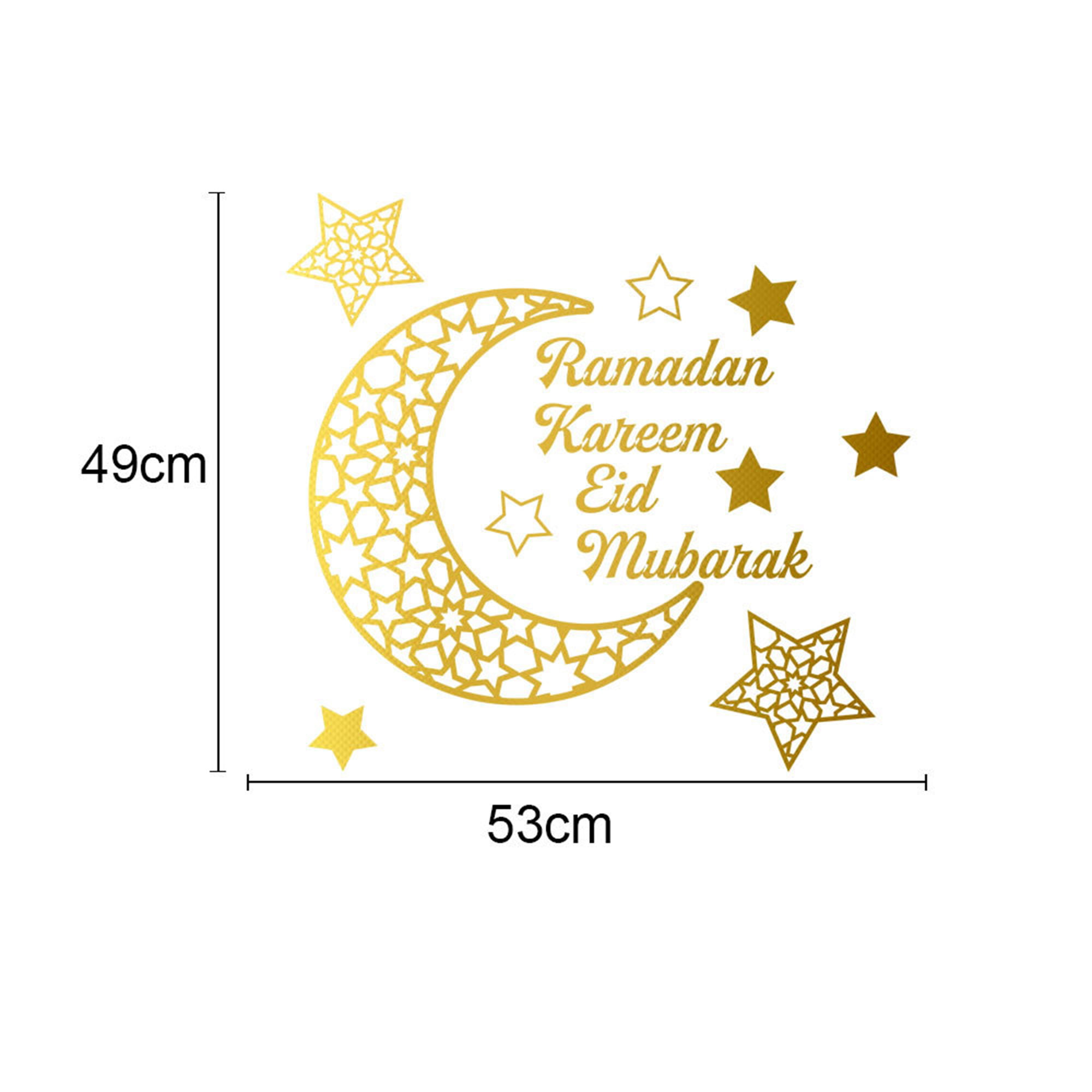 2 x Eid Mubarak Vinyl Decal Sticker for Glass Cup Card Gift Party decoration DIY