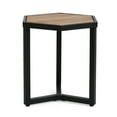 thumbnail image 3 of GDF Studio Taos Outdoor Industrial Acacia Wood Side Table, Teak and Black, 3 of 7