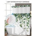 thumbnail image 4 of No Hook Cloth Fabric Shower Curtain with Snap in Liner, Spring Green Leaves Waterproof Shower Curtains Set with See Through Top Window, Watercolor Botanical Eucalyptus Vine Bath Curtains 72"x84", 4 of 6